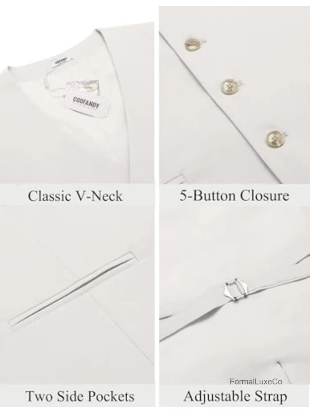 Men's Linen Slim Fit Suit Vest, V-Neck Dress Waistcoat Wedding